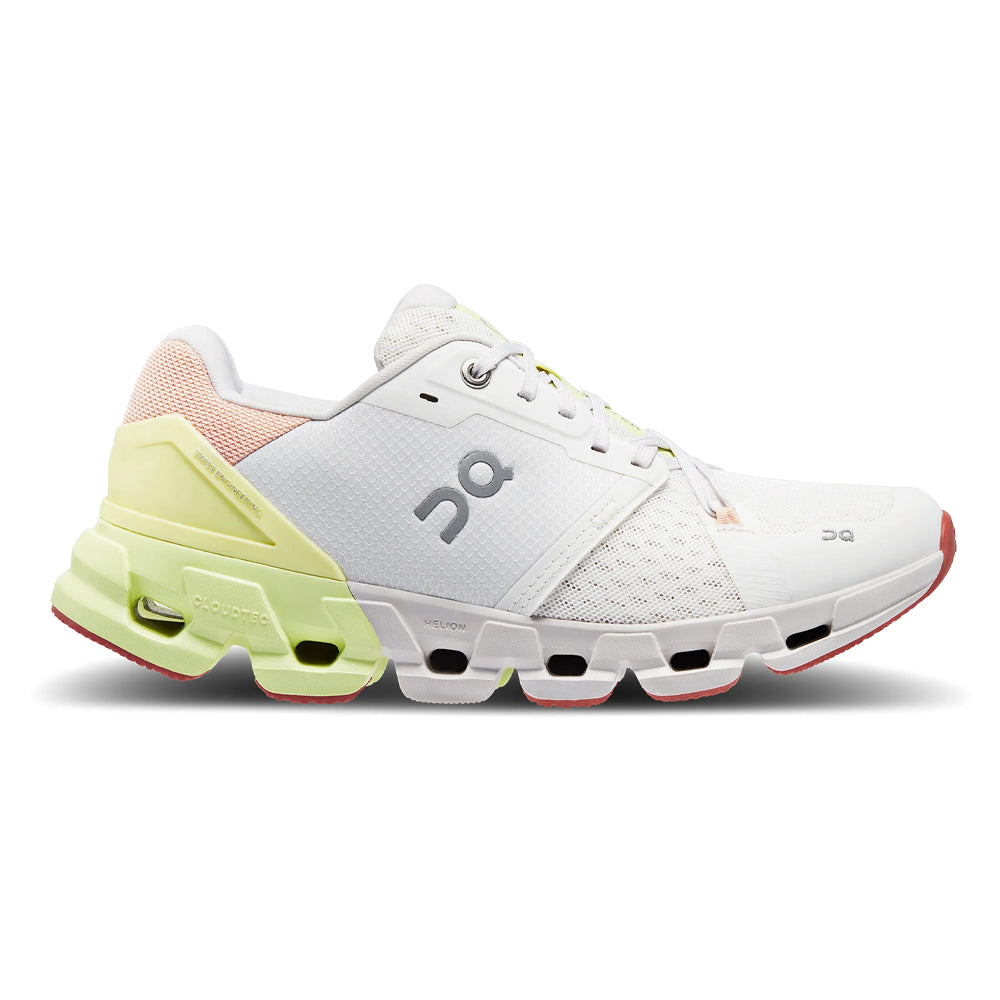 Women's On Cloudflyer 4, White/Hay, 10 B Medium