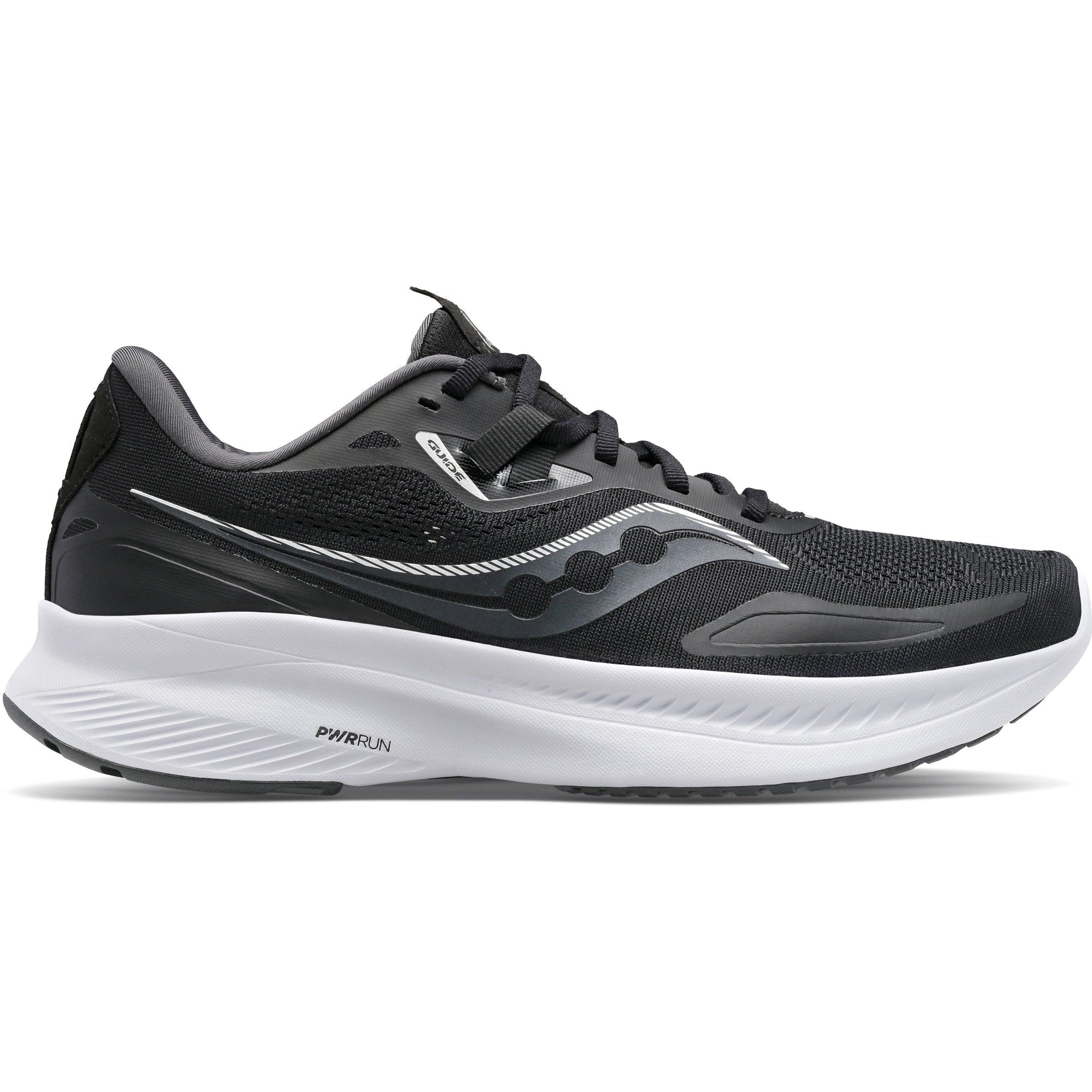 Women's Saucony Guide 15, Black/White, 10 D Wide