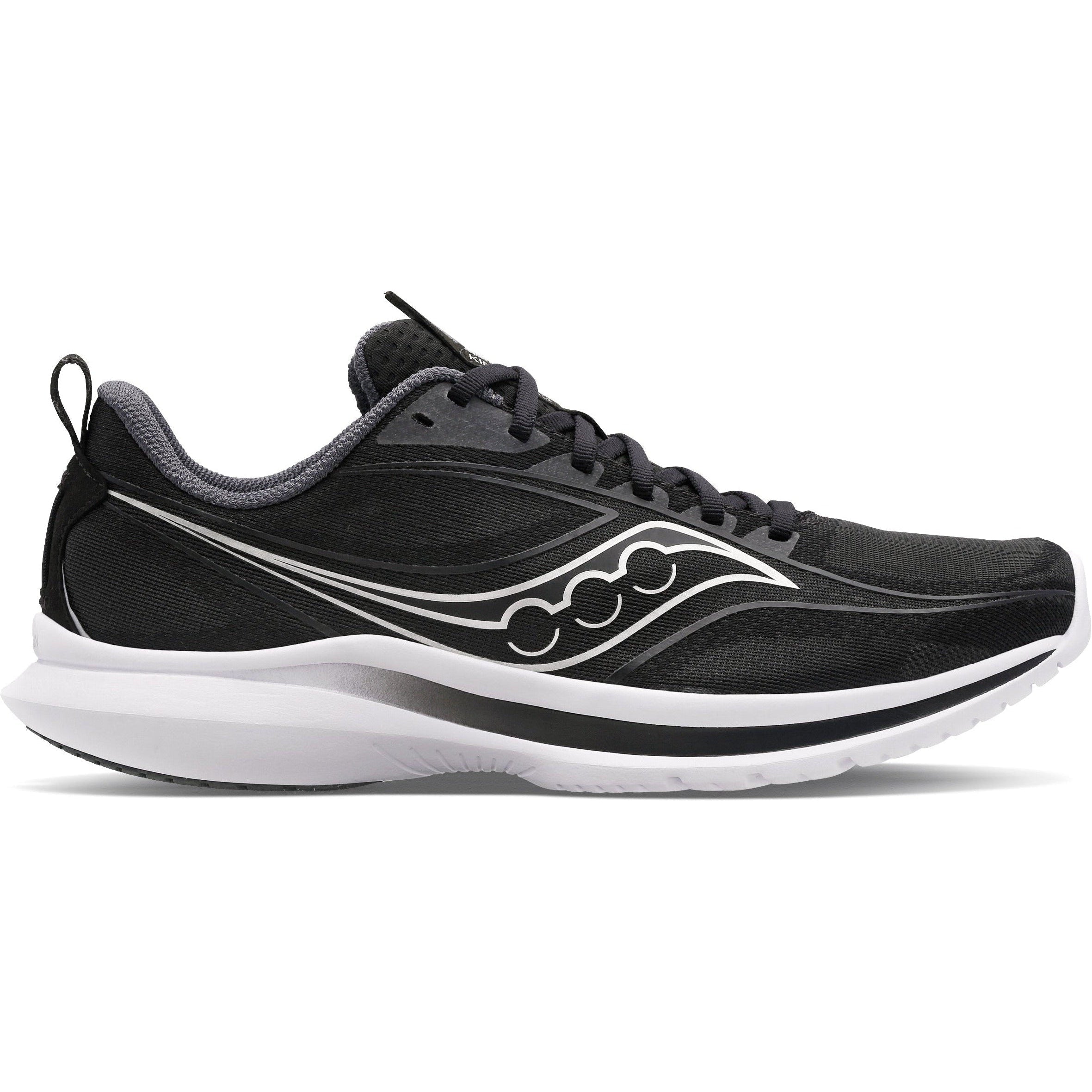 Women's Saucony Kinvara 13, BLACK/SILVER, 9 D Wide