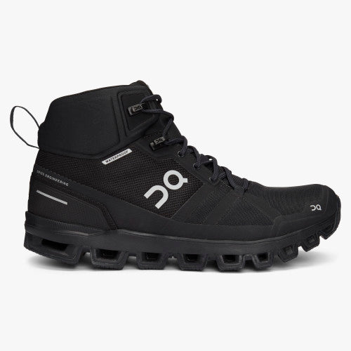 Women's On Cloudrock Waterproof, All Black, 11 B Medium
