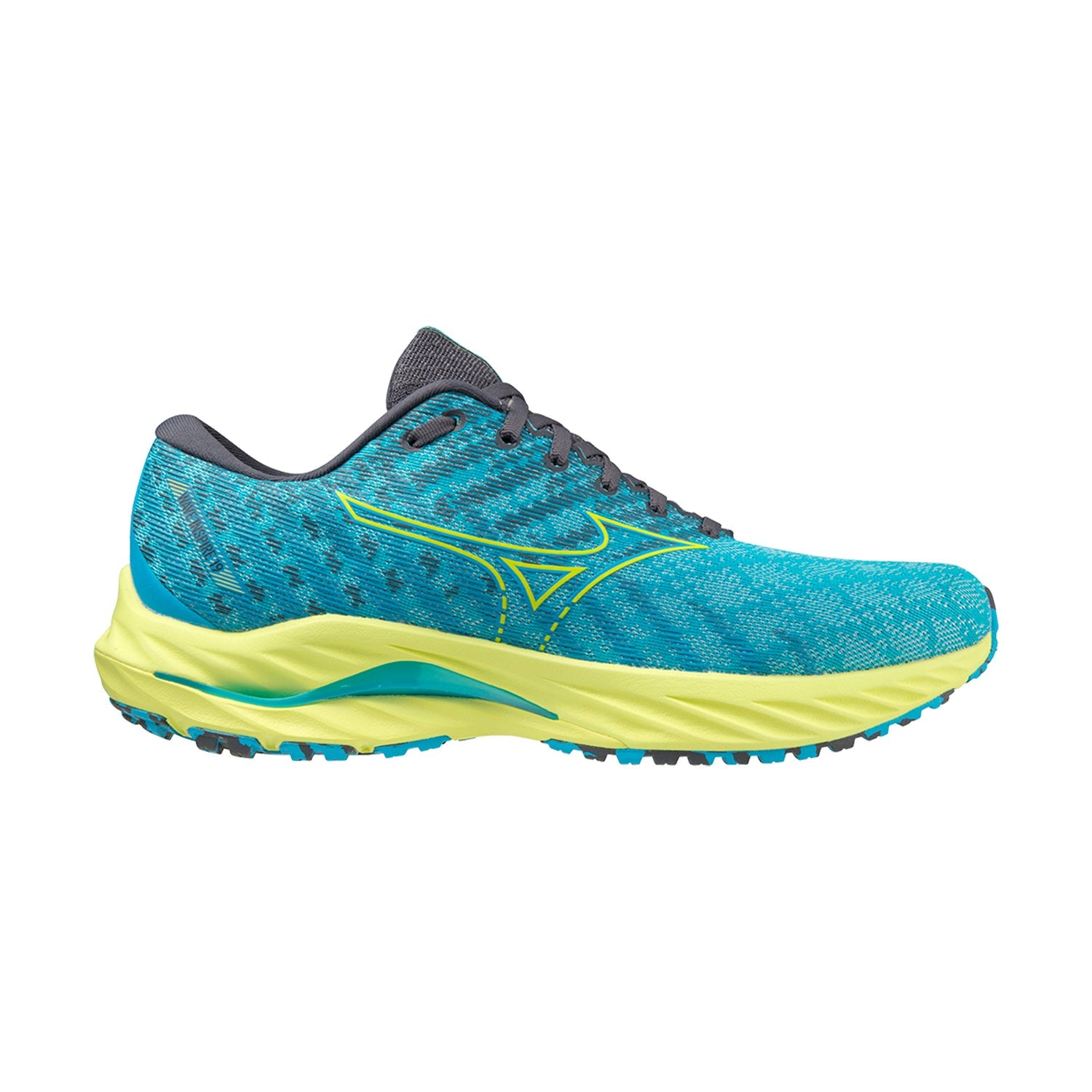 Men's Mizuno Wave Inspire 19, Jet Blue/Bolt, 9 D Medium