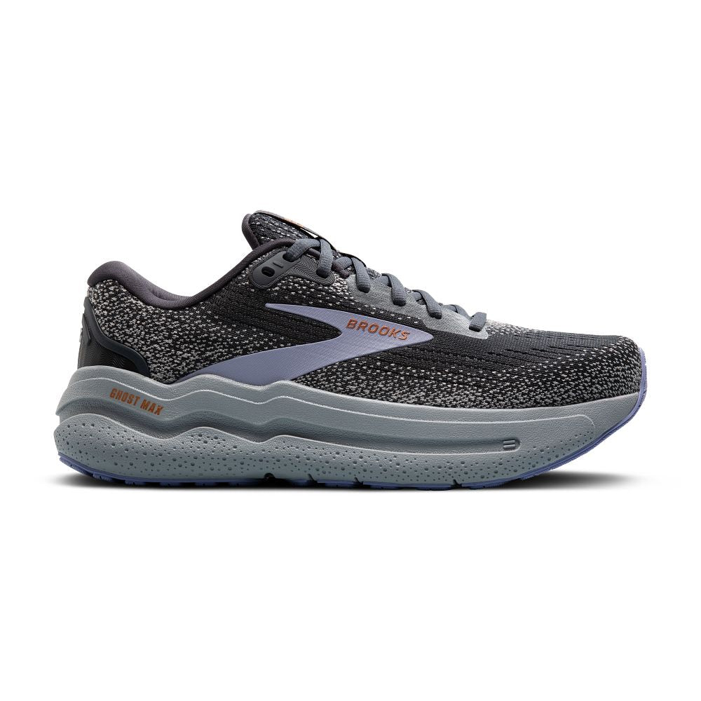Women's Brooks Ghost Max 2, Ebony/Sweet Lavender/Alloy, 9.5 D Wide